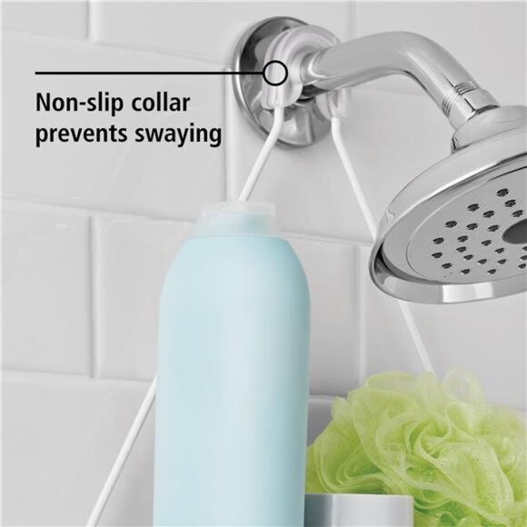 Basic Hanging Shower Caddy with 2 Shelves and Soap Tray, White - Picture 4 of 5